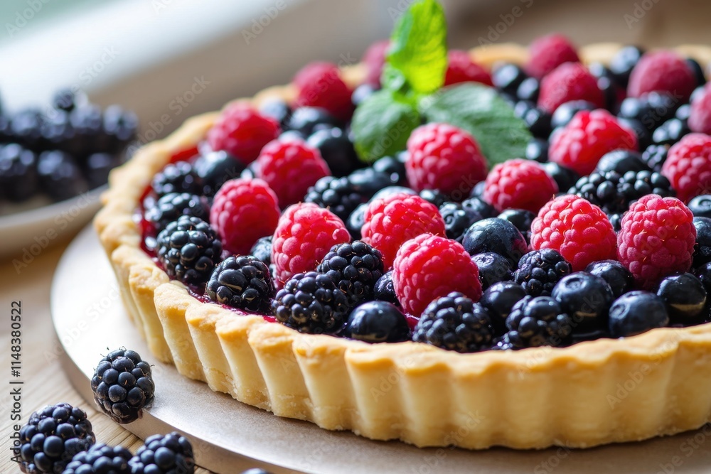 Delicious Berry Tart with Raspberries and Blackberries Delicious Berry Tart with Raspberries and Blackberries