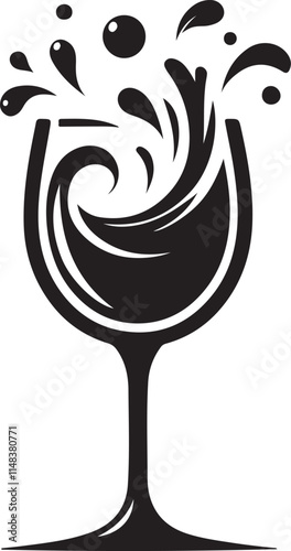A black and white drawing of a glass with flowers on it
