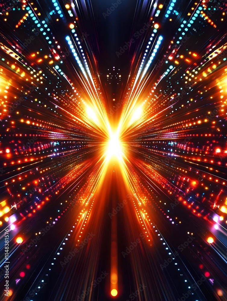 Fototapeta premium A vibrant explosion of light and color, creating a dynamic visual effect.