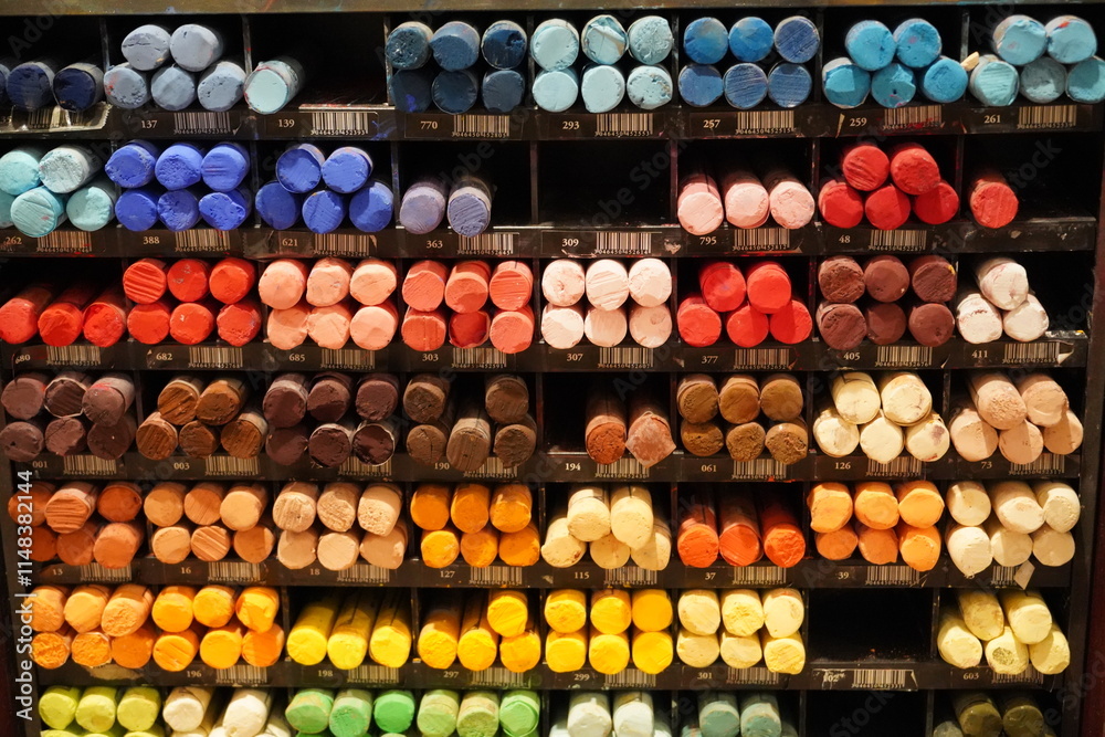 collection of multicolored oil pastels on display collection of multicolored oil pastels on display