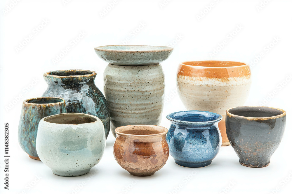 Collection of Handmade Pottery Pieces Including Unique Bowls and Jars Collection of Handmade Pottery Pieces Including Unique Bowls and Jars