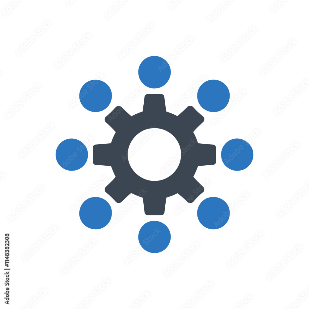 Gear Network Hub Icon Gear Network Hub Icon
