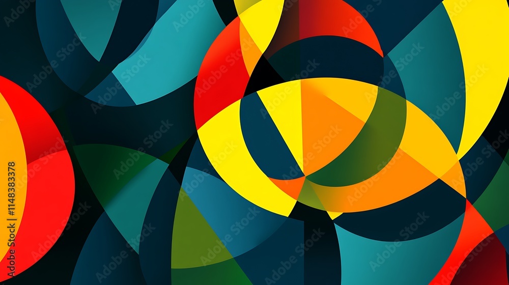 Obraz premium Abstract colorful overlapping shapes.