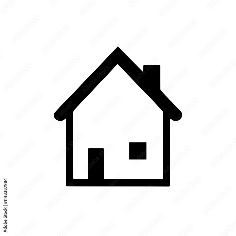 A cool home icon for living silhouette on white background A cool home icon for living silhouette on white background