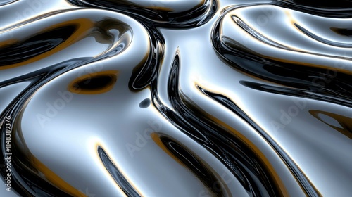 Wallpaper Mural Abstract Liquid Metal Surface Silver and Black Swirls Torontodigital.ca