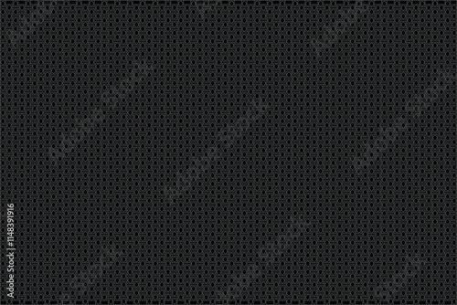 Seamless pattern. Gray outline. Small, orysoltal waves in a checkerboard pattern on a black background. Honeycombs. Flyer background design, advertising background, fabric, clothing, texture