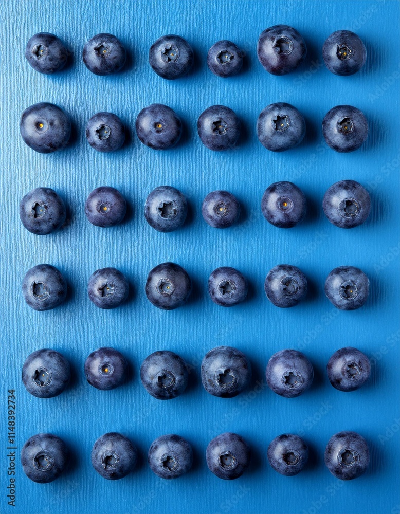 Blaubeeren von oben: Muster in natürlichem Blau Blaubeeren von oben: Muster in natürlichem Blau