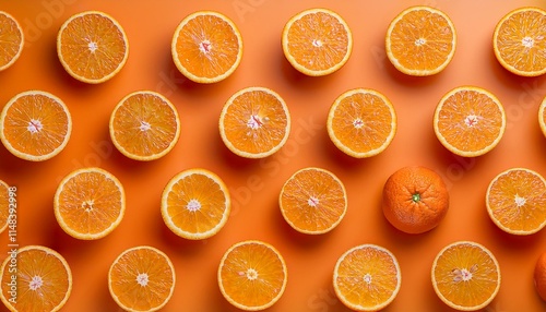 Tropische Frische: Orangen im symmetrischen Musterdesign photo