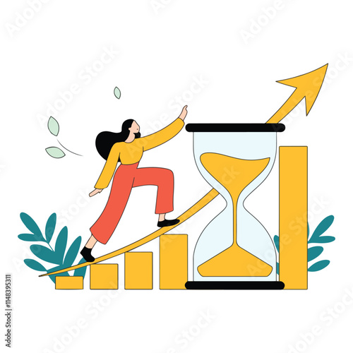 Time Value of Money Concept. Long-term investment, business growth, profit-making, and investment gains. Ideal for financial growth and success-themed designs.