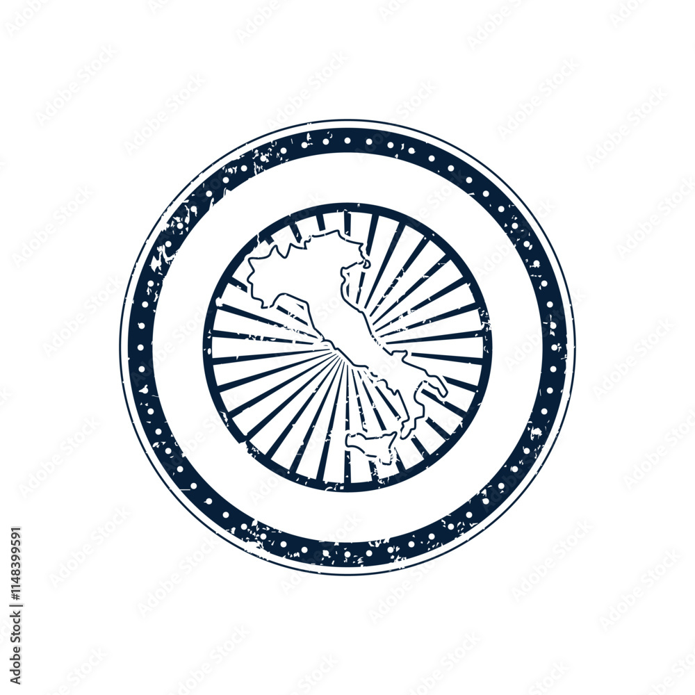 Italy mail stamp. Vector illustration on transparent background. Can be used for labeling various goods and services, for scrapbooking and much more	
