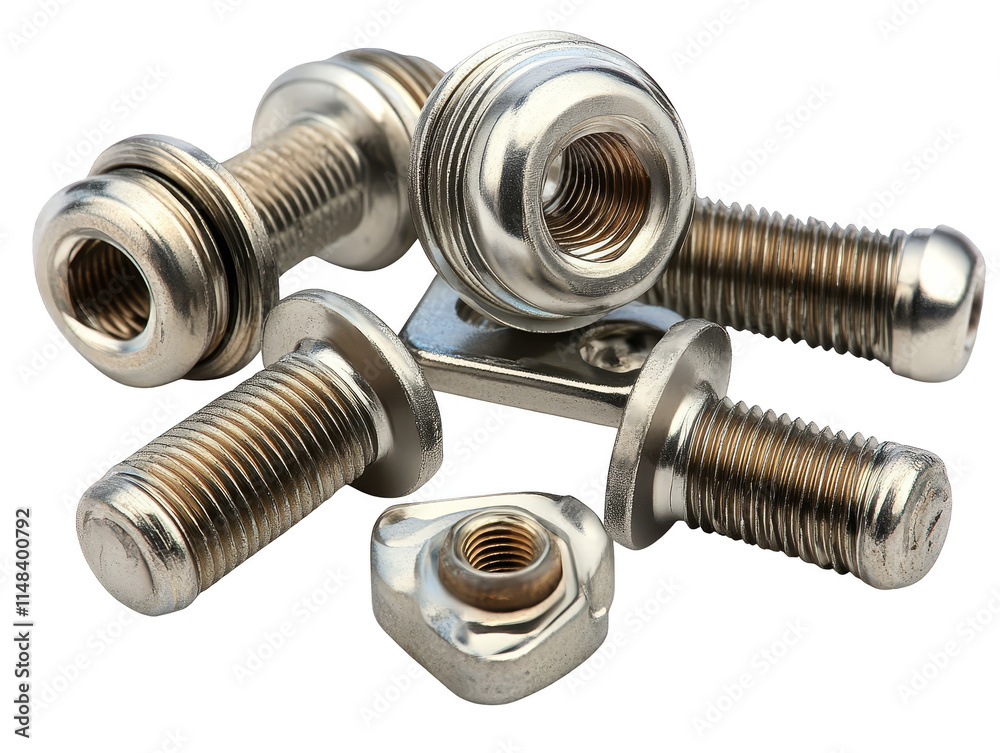 Close up of Metal Bolts Nuts and Screws Close up of Metal Bolts Nuts and Screws