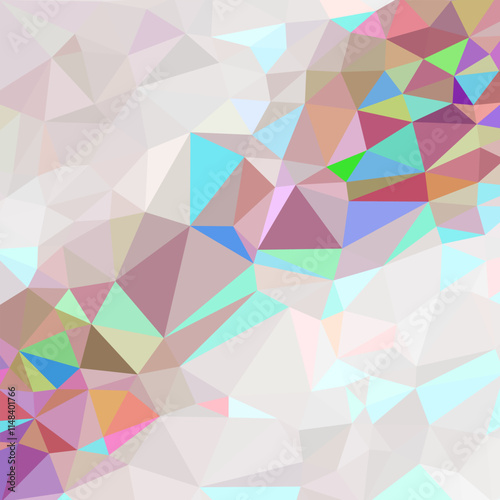 A colorful abstract geometric background featuring overlapping translucent polygons in various pastel and vibrant shades. The composition creates a dynamic, modern, and artistic effect