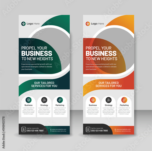 Corporate Business Roll-up banner or business rack card Design templates