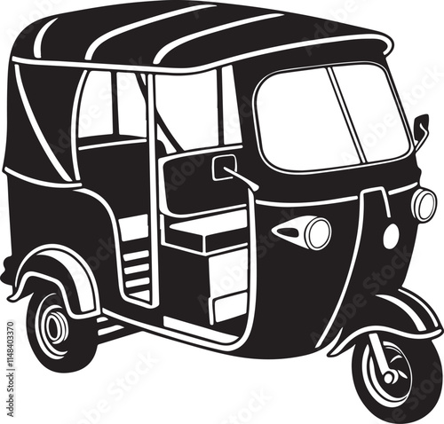 Auto rickshaw silhouette vector illustration