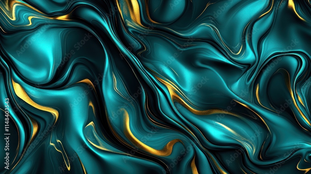 Obraz premium Teal and gold abstract marble texture.