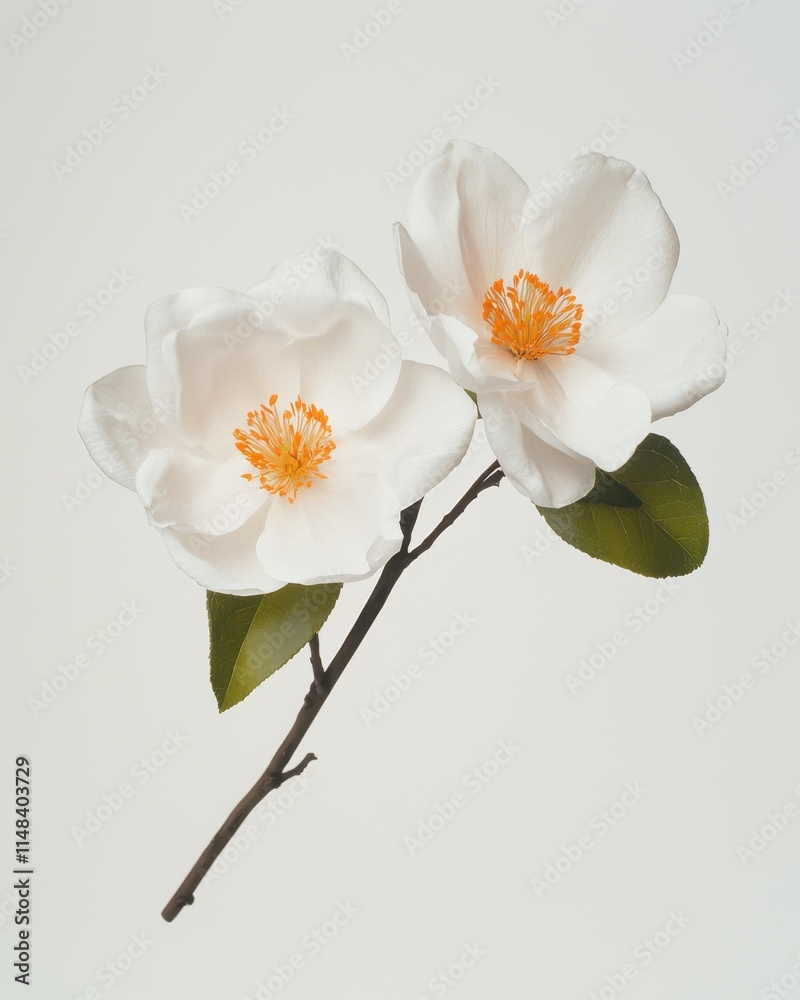 Obraz premium Orange blossom flower close-up nature high-resolution textures studio setting detailed composition