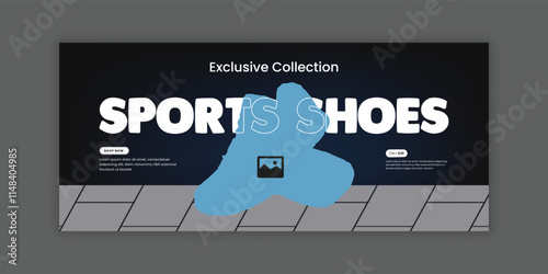 
Dynamic Sports Shoes Black Friday Sale Social Media Web Banner Design and Shoes Marketing Facebook Cover Template Design photo