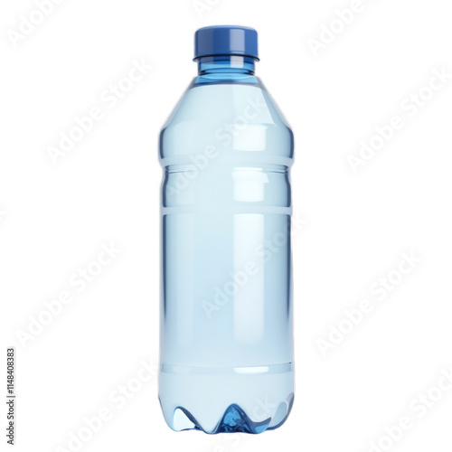 Obraz na płótnie Clear plastic water bottle with blue cap w salonie