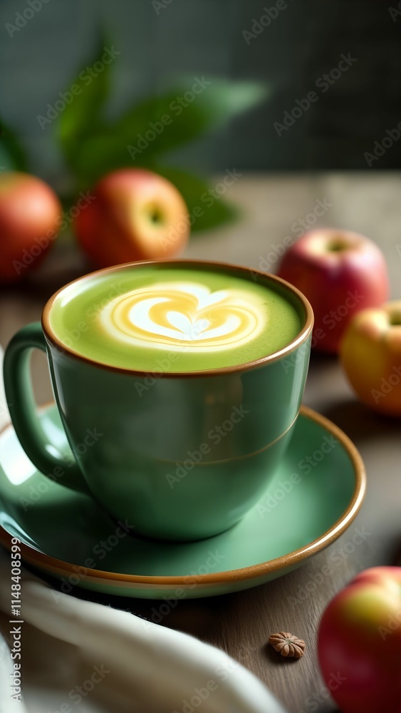 Refreshing Matcha Latte with Seasonal Fruits Refreshing Matcha Latte with Seasonal Fruits