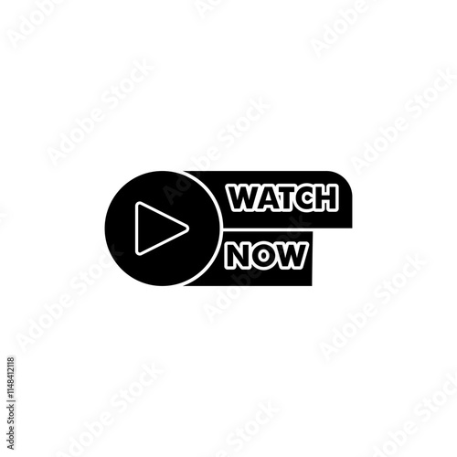 Play button. Watch now video play button icon vector