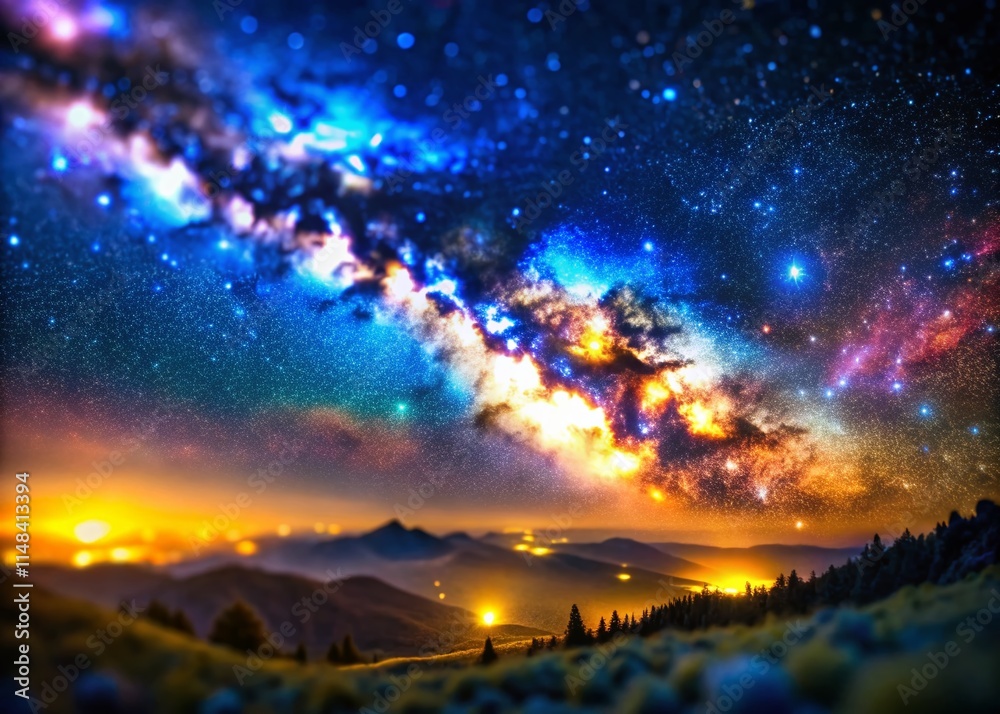 Tilt-Shift Milky Way Galaxy: Celestial Night Sky Astronomy Photography Tilt-Shift Milky Way Galaxy: Celestial Night Sky Astronomy Photography