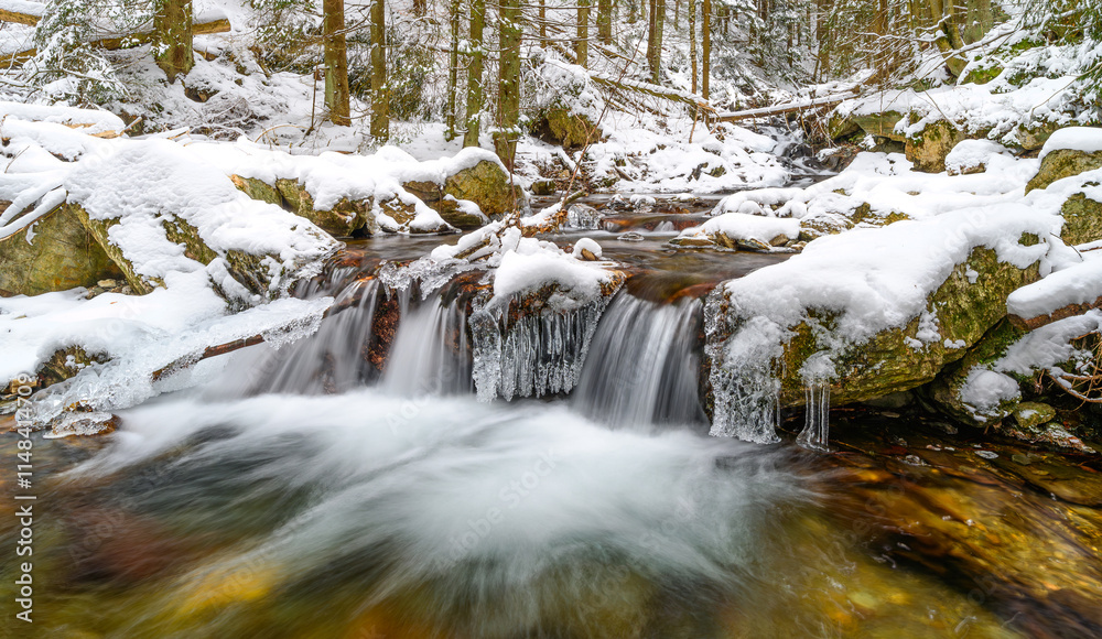 waterfall, autumn, ice, river, nature, winter, snow, frost, icicles, water, mountains, forest, landscape, mountains Jeseníky, mountain stream, stream, trees, waterfall, autumn, ice, river, nature, winter, snow, frost, icicles, water, mountains, forest, landscape, mountains Jeseníky, mountain stream, stream, trees,