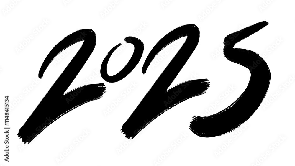 2025 hand drawn design for Happy New Year poster, Brochure design template