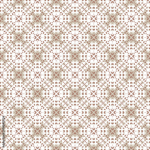 Beautiful Christmas seamless vector snowflake texture on orange background. Monochrome seasonal pattern for wrapping paper, greeting cards, invitations, gift boxes and web background.