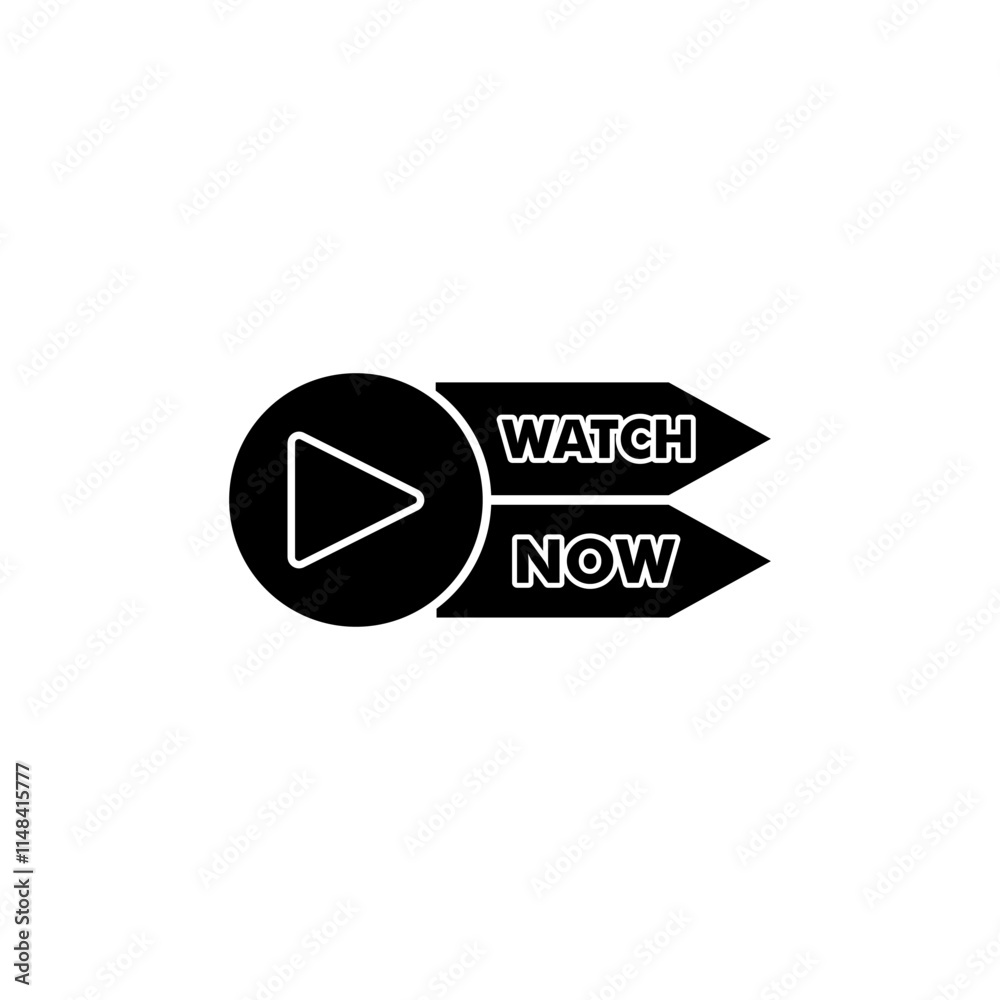 Media Play button icon. Watch now video play button icon vector Media Play button icon. Watch now video play button icon vector
