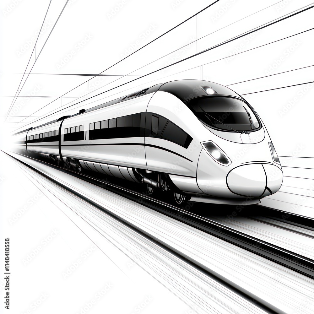 Fototapeta premium High-speed train speeding through a tunnel.