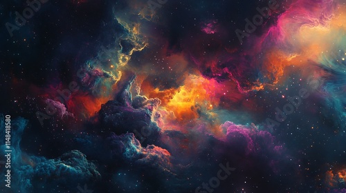 Colorful nebula galaxy.