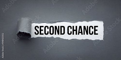 A minimalist design featuring a torn paper headline that says 