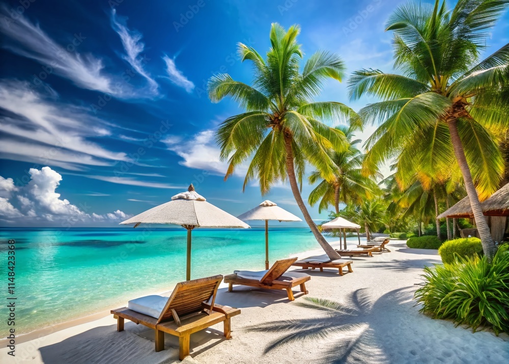 Tropical Resort Scene: Luxury Vacation Getaway, Paradise Island Photography, Exotic Beach Resort Images Tropical Resort Scene: Luxury Vacation Getaway, Paradise Island Photography, Exotic Beach Resort Images