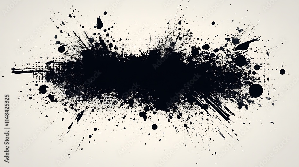 Black ink splatter on white. (2) Black ink splatter on white. (2)