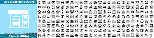Warehouse Duotone Editable Icons set