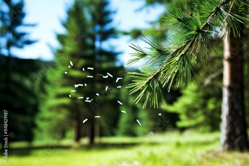 4 pine needles from a tree green pine needles falling from a tal photo