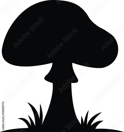 Mushrooms icon vector. Whimsical cute mushrooms. Mushroom icon silhouette. Vector illustration