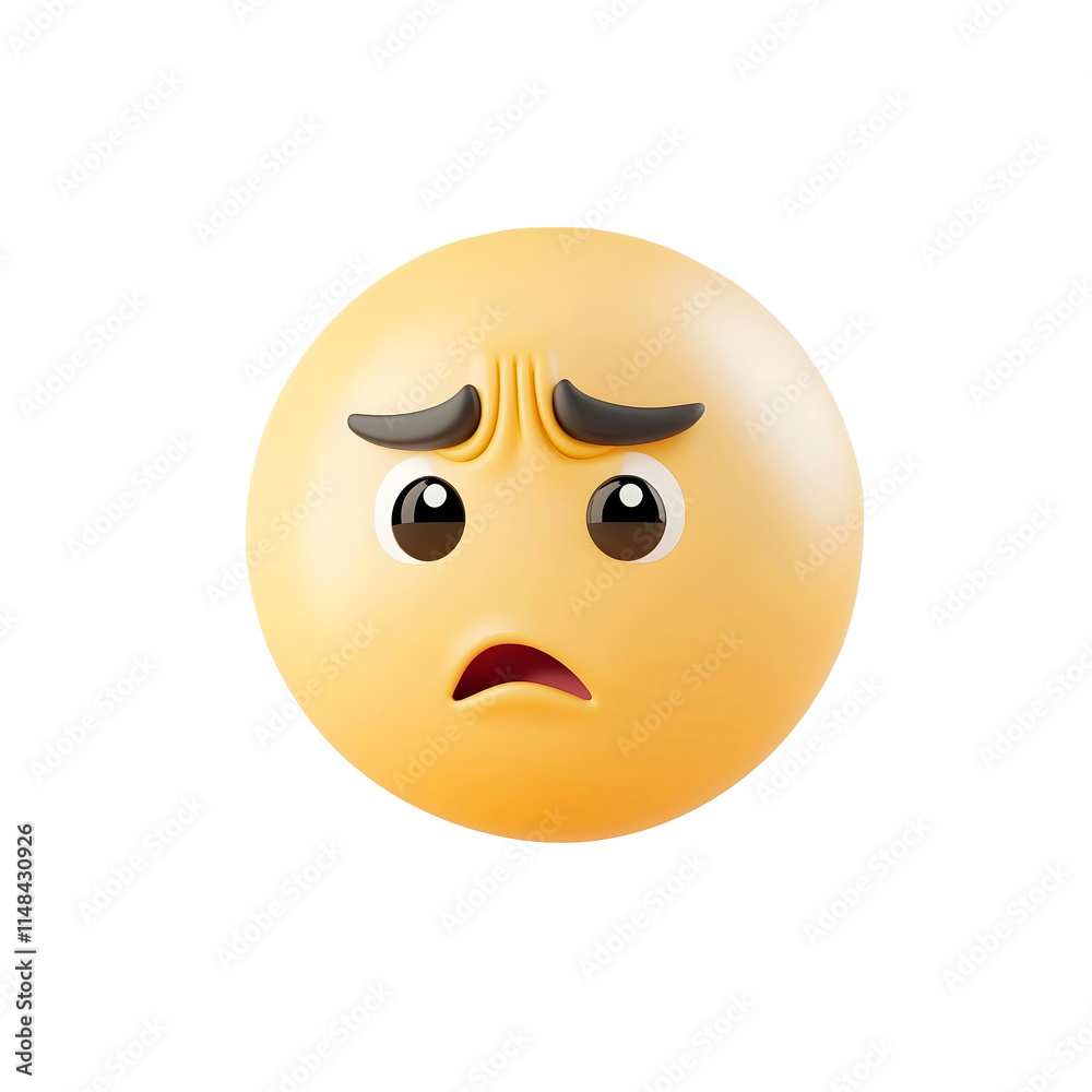 Fototapeta premium isolated 3d thinking emoji on plain background emoticons confused reaction icons