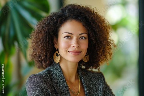 Empowered and Attractive Multiethnic Woman Facing the Camera with a Charming Smile