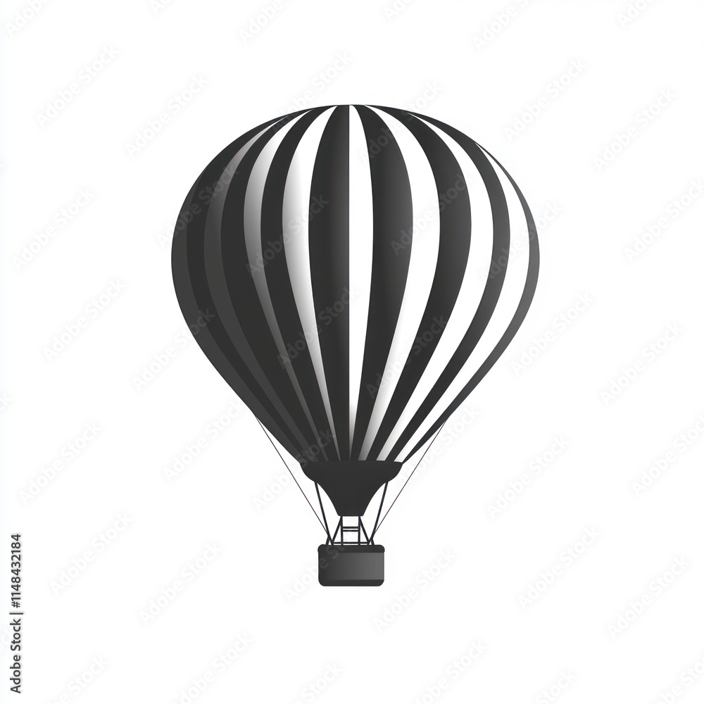 Black and white striped hot air balloon illustration. (1) Black and white striped hot air balloon illustration. (1)