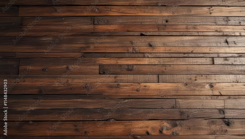 Fototapeta premium Distressed wood planks, horizontal grain showing wear, detail, grain