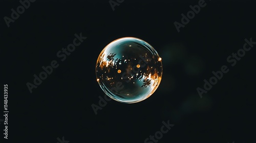 Soap bubble with reflections.