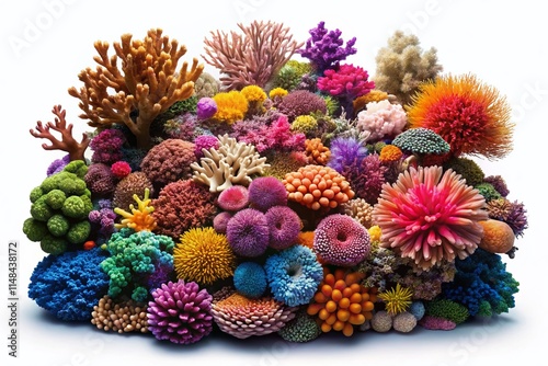 Wallpaper Mural Vibrant Coral Reefs Isolated, Underwater Scene, Ocean Life, Marine Biology, Stock Photo, High-Resolution Image Torontodigital.ca