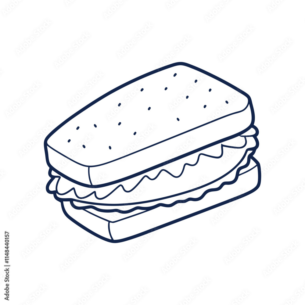 Sandwich Line art illustration Sandwich Line art illustration