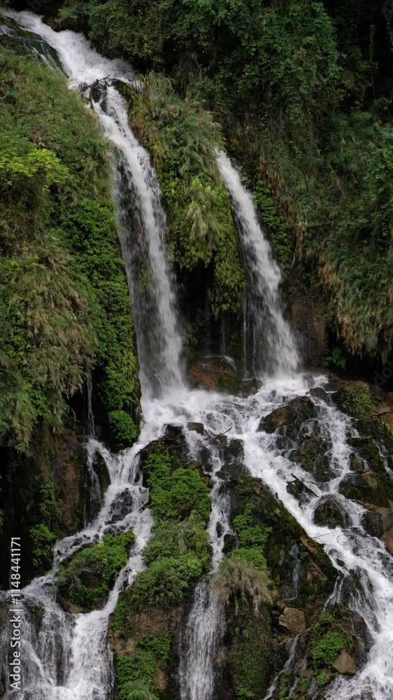 Waterfall near Changchun Shrine Temple Complex, in Taroko Gorge, Taiwan Waterfall near Changchun Shrine Temple Complex, in Taroko Gorge, Taiwan