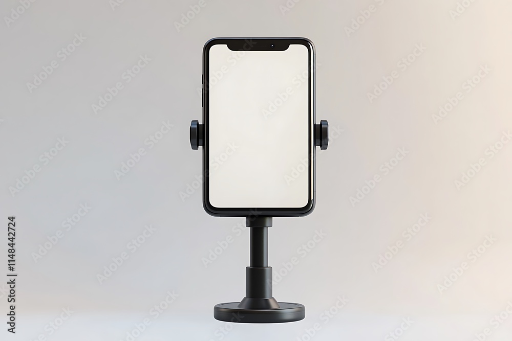 Phone holder stand that can be adjusted to height angle isolated on white background. Phone holder stand that can be adjusted to height angle isolated on white background.