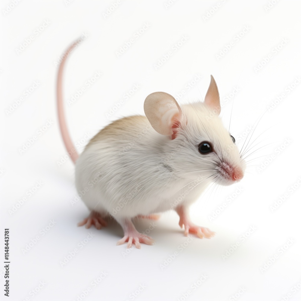 Wood mouse with cute brown eyes isolated on white background Wood mouse with cute brown eyes isolated on white background
