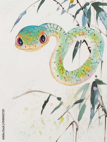 Chinese painting snake
