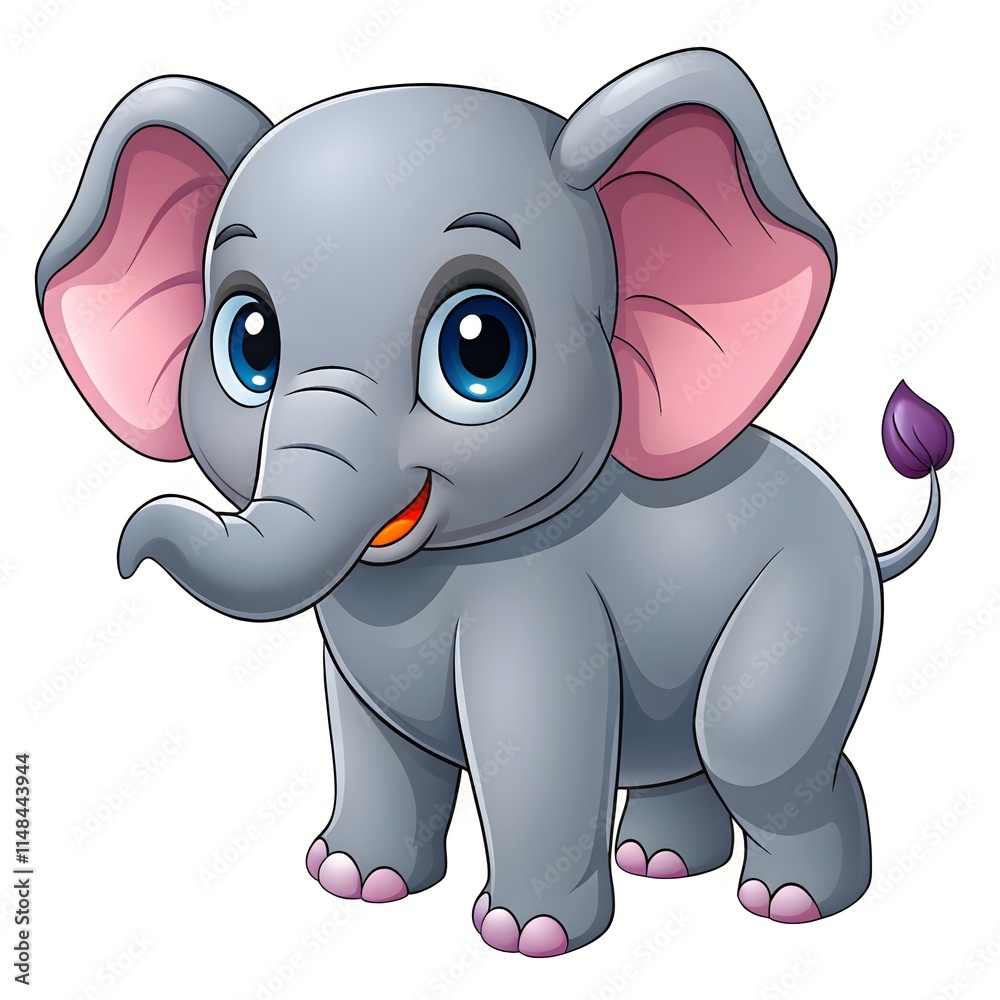 Obraz premium Beautiful illustration elephant clipart isolated on a white background 