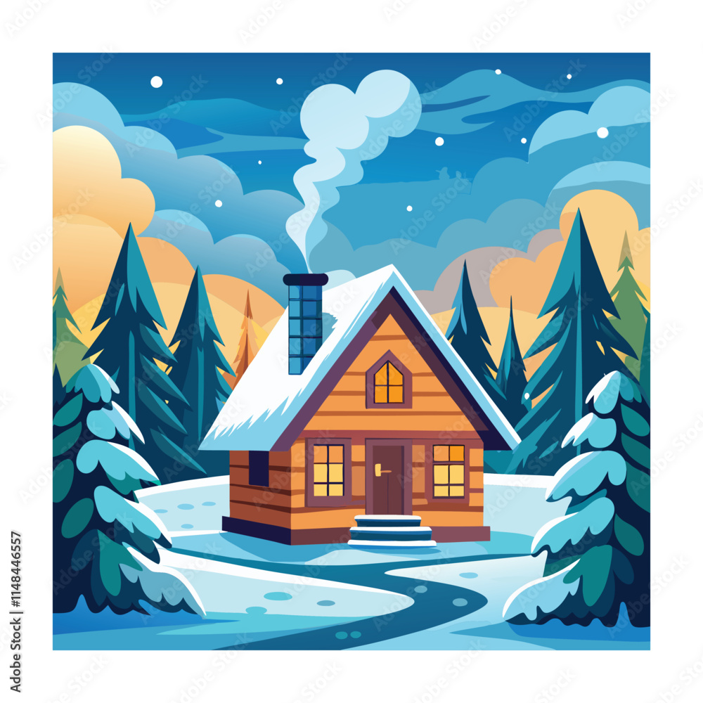 Obraz premium Winter season concept vector illustration